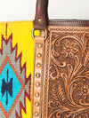 ADBGA206 American Darling Hand Tooled Saddle Blanket Genuine Leather Tote Bag