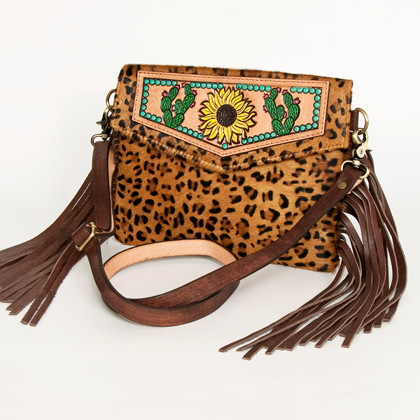 ADBGA176A American Darling Hand Tooled Leather Hair-On Cowhide Envelope Women