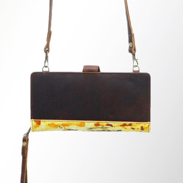 ADBGM113 Hand-Painted Leather Crossbody - Rodeo & Floral Design