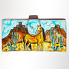 ADBGM113 Hand-Painted Leather Crossbody - Rodeo & Floral Design