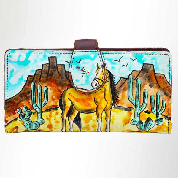ADBGM113 Hand-Painted Leather Crossbody - Rodeo & Floral Design
