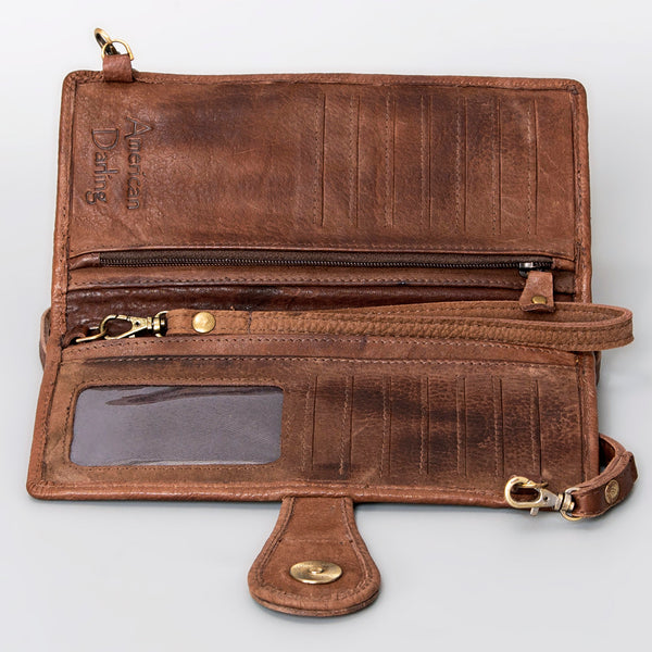 ADBGM113 Hand-Painted Leather Crossbody - Rodeo & Floral Design
