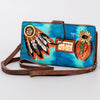ADBGM113 Hand-Painted Leather Crossbody - Rodeo & Floral Design