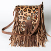 ADBG753 American Darling Western Leather Cross body Bag - Hair-On Cowhide & Fringe Purse