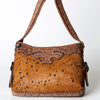 ADBG713 American Darling Handcrafted Hand Tooled Leather Hobo Bag with Hair-On Cowhide