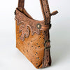 ADBG713 American Darling Handcrafted Hand Tooled Leather Hobo Bag with Hair-On Cowhide