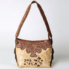 ADBG713 American Darling Handcrafted Hand Tooled Leather Hobo Bag with Hair-On Cowhide