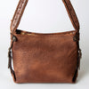 ADBG713 American Darling Handcrafted Hand Tooled Leather Hobo Bag with Hair-On Cowhide