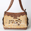 ADBG713 American Darling Handcrafted Hand Tooled Leather Hobo Bag with Hair-On Cowhide