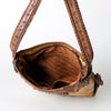 ADBG713 American Darling Handcrafted Hand Tooled Leather Hobo Bag with Hair-On Cowhide