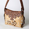 ADBG713 American Darling Handcrafted Hand Tooled Leather Hobo Bag with Hair-On Cowhide