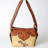 ADBG713 American Darling Handcrafted Hand Tooled Leather Hobo Bag with Hair-On Cowhide