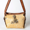 ADBG713 American Darling Handcrafted Hand Tooled Leather Hobo Bag with Hair-On Cowhide