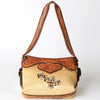 ADBG713 American Darling Handcrafted Hand Tooled Leather Hobo Bag with Hair-On Cowhide
