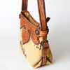 ADBG713 American Darling Handcrafted Hand Tooled Leather Hobo Bag with Hair-On Cowhide