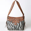 ADBG713 American Darling Handcrafted Hand Tooled Leather Hobo Bag with Hair-On Cowhide