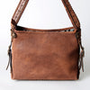 ADBG713 American Darling Handcrafted Hand Tooled Leather Hobo Bag with Hair-On Cowhide