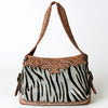 ADBG713 American Darling Handcrafted Hand Tooled Leather Hobo Bag with Hair-On Cowhide