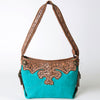 ADBG713 American Darling Handcrafted Hand Tooled Leather Hobo Bag with Hair-On Cowhide