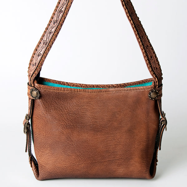 ADBG713 American Darling Handcrafted Hand Tooled Leather Hobo Bag with Hair-On Cowhide