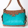 ADBG713 American Darling Handcrafted Hand Tooled Leather Hobo Bag with Hair-On Cowhide