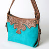 ADBG713 American Darling Handcrafted Hand Tooled Leather Hobo Bag with Hair-On Cowhide