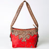 ADBG713 American Darling Handcrafted Hand Tooled Leather Hobo Bag with Hair-On Cowhide