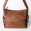 ADBG713 American Darling Handcrafted Hand Tooled Leather Hobo Bag with Hair-On Cowhide