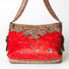 ADBG713 American Darling Handcrafted Hand Tooled Leather Hobo Bag with Hair-On Cowhide