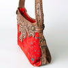 ADBG713 American Darling Handcrafted Hand Tooled Leather Hobo Bag with Hair-On Cowhide