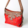 ADBG713 American Darling Handcrafted Hand Tooled Leather Hobo Bag with Hair-On Cowhide