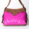ADBG713 American Darling Handcrafted Hand Tooled Leather Hobo Bag with Hair-On Cowhide