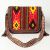 ADBGA207 American Darling Hand Tooled Saddle Blanket Fringed Leather Cross body Bag