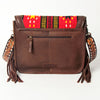 ADBGA207 American Darling Hand Tooled Saddle Blanket Fringed Leather Cross body Bag