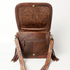 ADBGA207 American Darling Hand Tooled Saddle Blanket Fringed Leather Cross body Bag