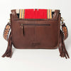ADBGA207 American Darling Hand Tooled Saddle Blanket Fringed Leather Cross body Bag