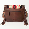 ADBGA207 American Darling Hand Tooled Saddle Blanket Fringed Leather Cross body Bag