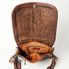 ADBGA207 American Darling Hand Tooled Saddle Blanket Fringed Leather Cross body Bag