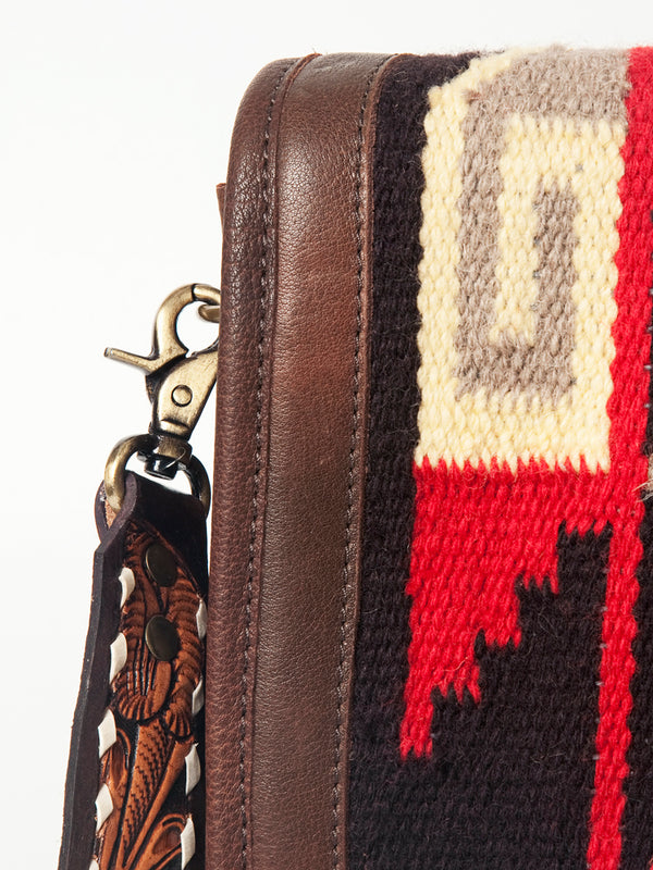 ADBGA207 American Darling Hand Tooled Saddle Blanket Fringed Leather Cross body Bag