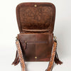 ADBGA207 American Darling Hand Tooled Saddle Blanket Fringed Leather Cross body Bag