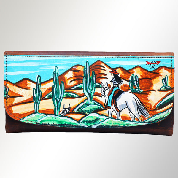 ADBGM112 Hand-Painted Leather Crossbody Clutch - Western Design by American Darling