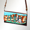 ADBGM112 Hand-Painted Leather Crossbody Clutch - Western Design by American Darling