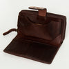 LC-ADBGZ469 Hand-Tooled Tan Leather Western Wallet - Floral Carved Bifold with Snap Closure