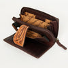 LC-ADBGZ469 Hand-Tooled Tan Leather Western Wallet - Floral Carved Bifold with Snap Closure