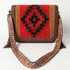 ADBGA207 American Darling Hand Tooled Saddle Blanket Fringed Leather Cross body Bag