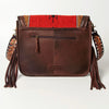 ADBGA207 American Darling Hand Tooled Saddle Blanket Fringed Leather Cross body Bag