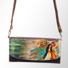 ADBGM112 Hand-Painted Leather Crossbody Clutch - Western Design