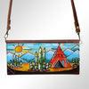 ADBGM112 Hand-Painted Leather Crossbody Clutch - Western Design by American Darling