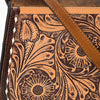 LC-ADBGZ409A Tooled Leather Crossbody Flap Bag - Western Floral Saddle Purse