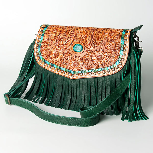 LC-ADBGZ475 Crossbody Hand Tooled Genuine Western Leather Women Bag